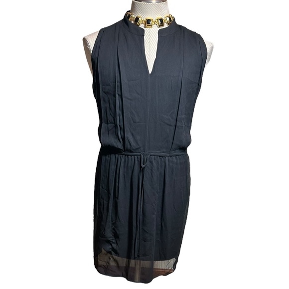 NINE WEST Women's V-Neck Tie Waist Dress Sheer with Underlay Size XXL - Picture 1 of 13